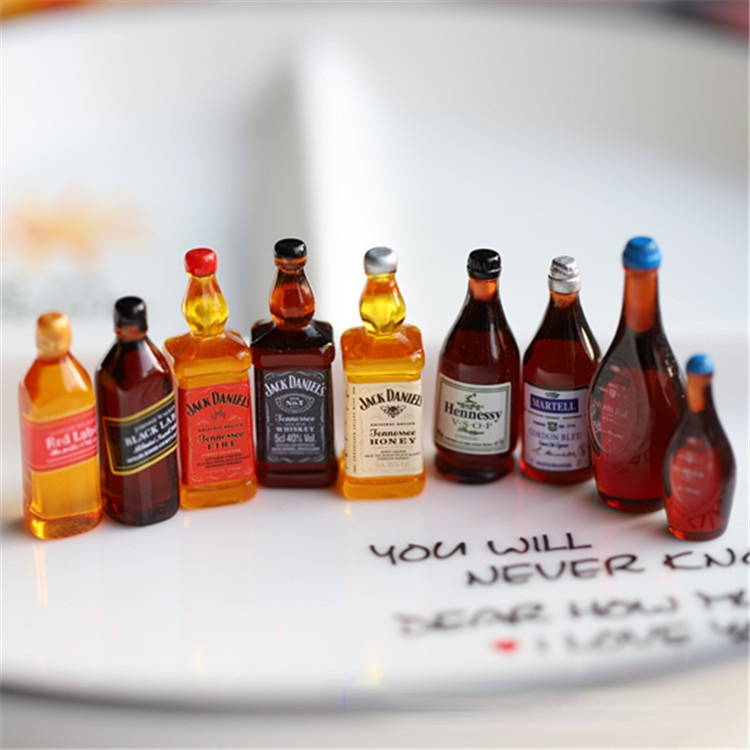 Small Simulation Beverage Bottle Cute Fridge Magnet Practical Decorative Magnetic Resin Home Decoration