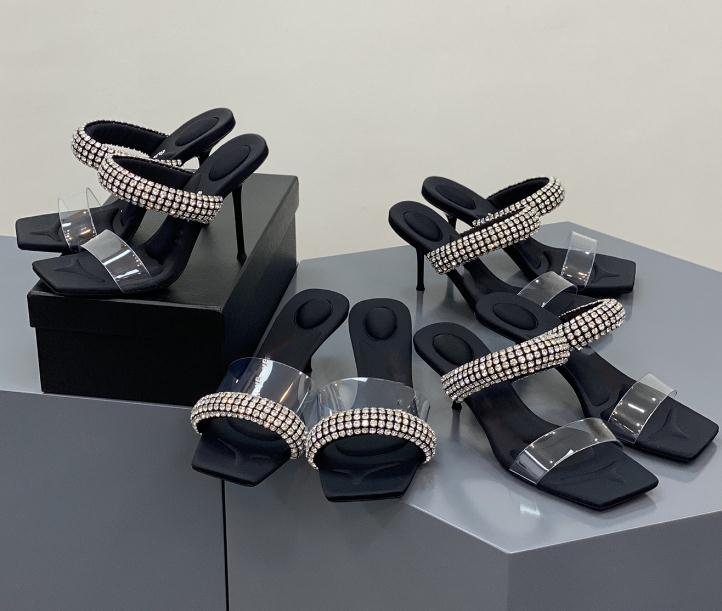 Transparent high-heeled sandals A Wang pvc open toe drill strap slippers fashion stiletto sandal square sexy banquet wedding high heel sandals 34-42, 5cm
Transparent high-heeled sandals A Wang pvc open toe drill strap slippers fashion stiletto sandal square sexy banquet wedding high heel sandals 34-42, 5cm