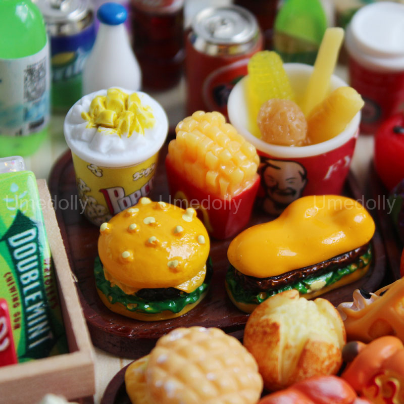 16 Miniature Dollhouse Food Supermarket Mini Snack Simulation Cake Wine Drink for Blyth s Doll Kitchen Accessories Toy 22072