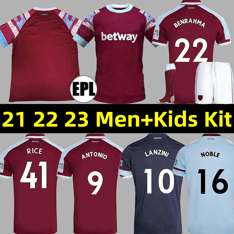 2021 2022 2023 West Hams BOWEN RICE Soccer Jerseys United BENRAHMA LANZINI ANTONIO YARMOLENKO NOBLE FORNALS DAWSON Vlasic 21 22 23 Jersey Football Shirt Mens Kids Kit, 22-23 home patch
2021 2022 2023 West Hams BOWEN RICE Soccer Jerseys United BENRAHMA LANZINI ANTONIO YARMOLENKO NOBLE FORNALS DAWSON Vlasic 21 22 23 Jersey Football Shirt Mens Kids Kit, 22-23 home patch