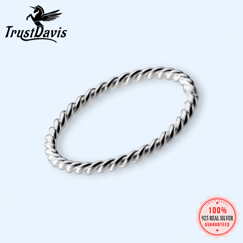 Trustdavis Genuine 925 Sterling Silver Simple Lovely Twist Finger Ring Size 5 6 7 8 9 For Women Party Wedding S925 Jewelry D1175 220716
Trustdavis Genuine 925 Sterling Silver Simple Lovely Twist Finger Ring Size 5 6 7 8 9 For Women Party Wedding S925 Jewelry D1175 220716