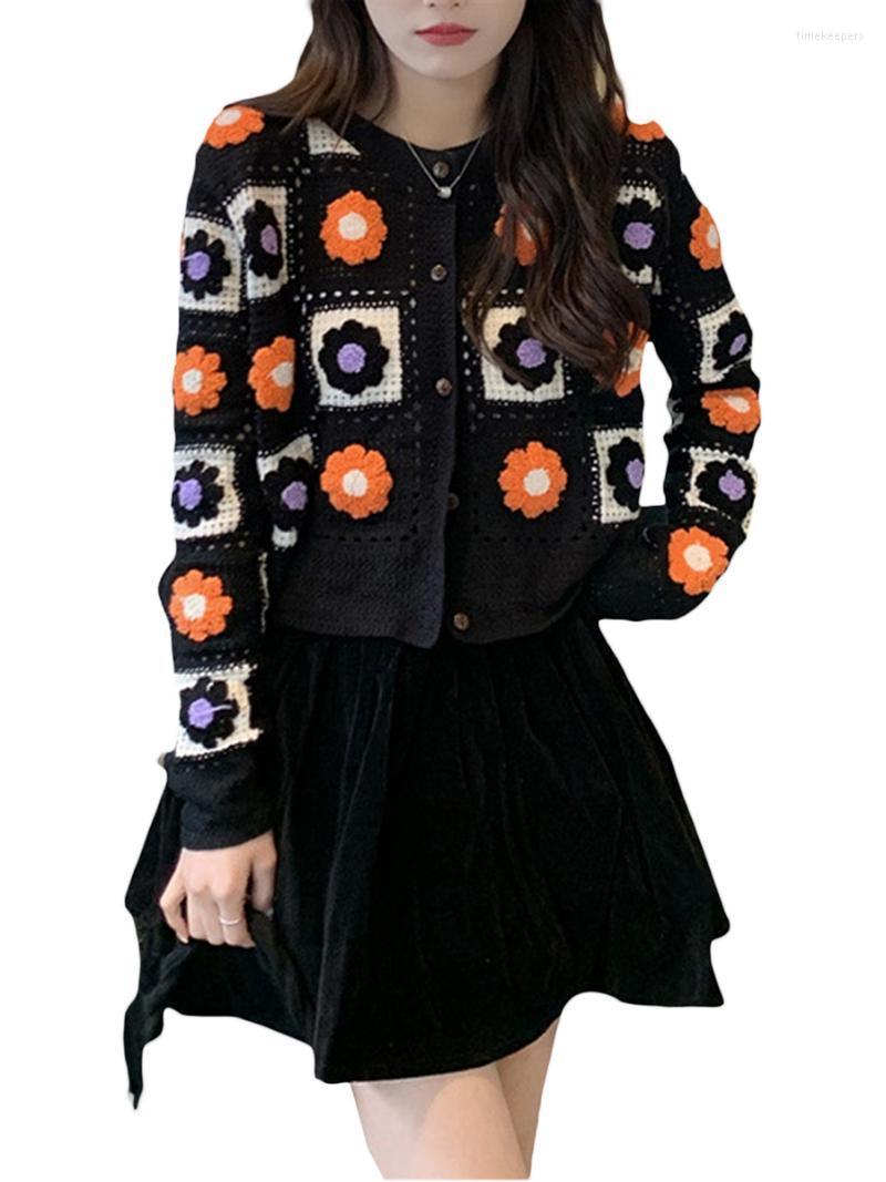 Women's Knits & Tees Women Crochet Flower Sweater Long Sleeve Button Down Knitted CardiganWomen's Time22, Black
Women's Knits & Tees Women Crochet Flower Sweater Long Sleeve Button Down Knitted CardiganWomen's Time22, Black