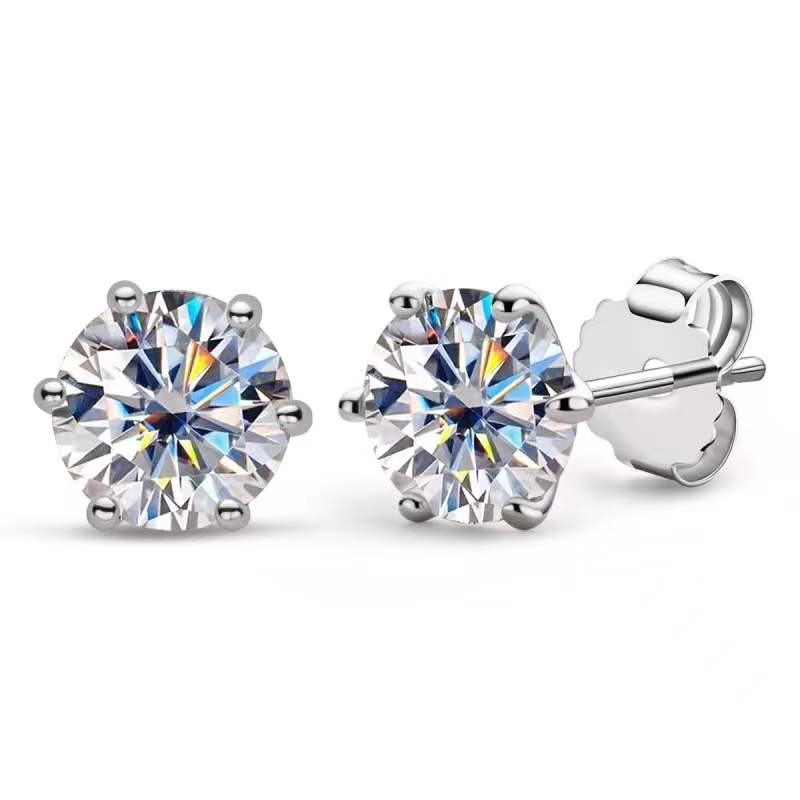 Stud Classis 6 Prong 1ct 6.5mm D Color VVS1 Round Moissanite Earrings 925 Sterling Silver Gra Diamond Gift
Stud Classis 6 Prong 1ct 6.5mm D Color VVS1 Round Moissanite Earrings 925 Sterling Silver Gra Diamond Gift