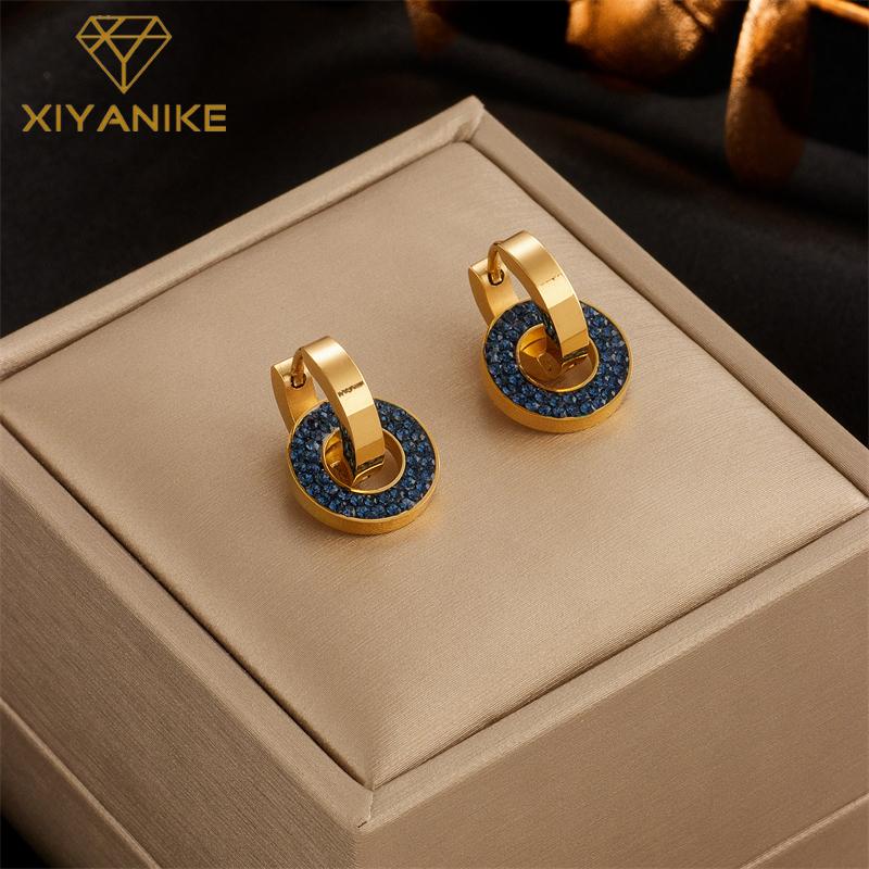 Hoop & Huggie 316L Stainless Steel Women Earrings Fashion Blue White Crystal Decoration Women's Selling Girl JewelryHoop
Hoop & Huggie 316L Stainless Steel Women Earrings Fashion Blue White Crystal Decoration Women's Selling Girl JewelryHoop
