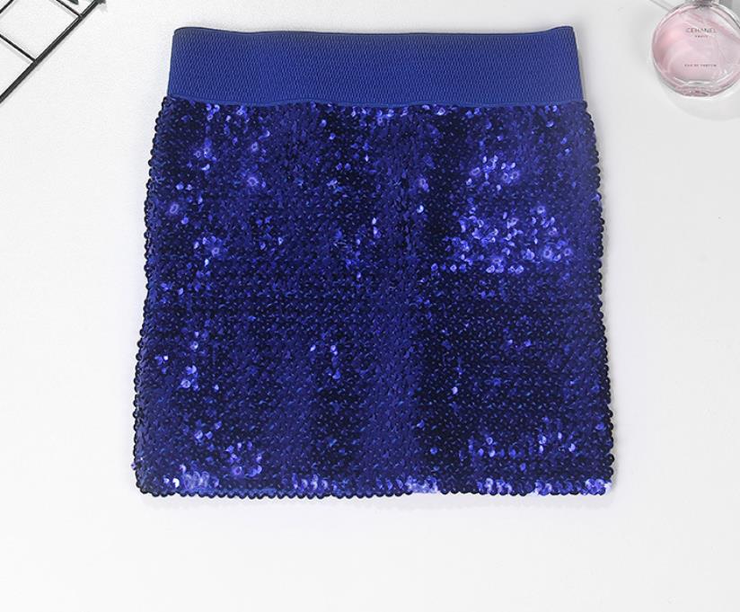 Women's Sequin Skirt Sparkle Stretchy Bodycon Mini Skirts Night Out Party Clubwear Sexy Shine Stage Wear