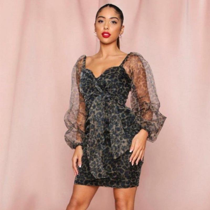 Casual Dresses Sexy Perspective Leopard Print Mesh Long Sleeves High Waist Large Size Is Thin With Belt Dress Girl, Black;gray
Casual Dresses Sexy Perspective Leopard Print Mesh Long Sleeves High Waist Large Size Is Thin With Belt Dress Girl, Black;gray