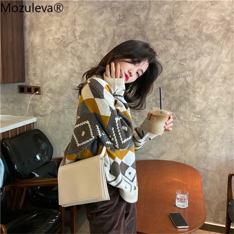 Mozuleva Autumn Winter Argyle Printed O-Neck Full Sleeve Sweater for Women Female Regular Knitted Sweater Pullovers 201203, Apricot
Mozuleva Autumn Winter Argyle Printed O-Neck Full Sleeve Sweater for Women Female Regular Knitted Sweater Pullovers 201203, Apricot
