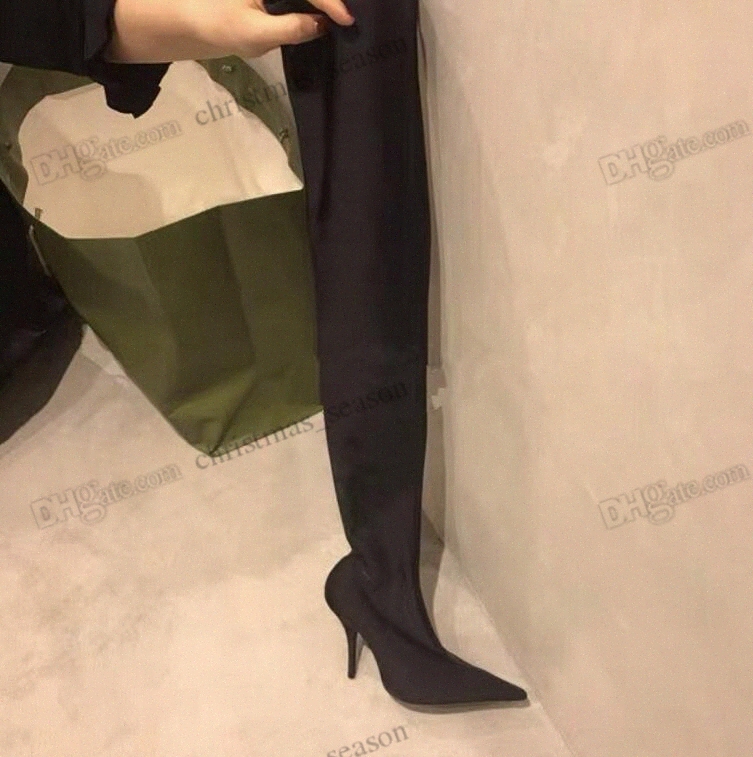 

2022 Top Quality Designer Women Flower Blossom Ankle Boots Womens Extreme Pointed Toe Knife Fetish Bootie Sock Boot Woman High Heel Stretch Big Size a8GA#