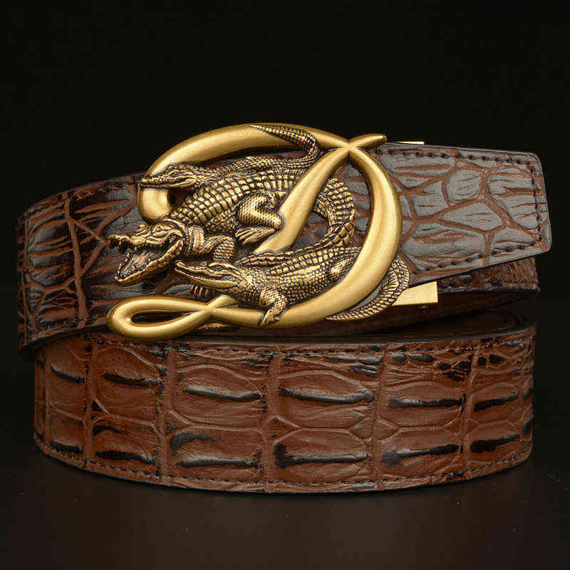 Crocodile Alligator Belt For Men Luxury Strap Automatic Buckle Cowhide Genuine Leather 2020 Designer High Quality Casual Fashion H220427, Black
Crocodile Alligator Belt For Men Luxury Strap Automatic Buckle Cowhide Genuine Leather 2020 Designer High Quality Casual Fashion H220427, Black