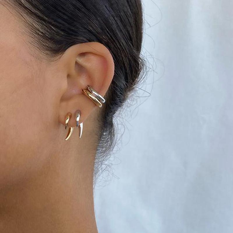 Stud Aide 925 Sterling Silver Bohemian Moon Earrings For Women Tribal Style Ox Horn Crescent Ear Huggies Fine Jewelry Gift