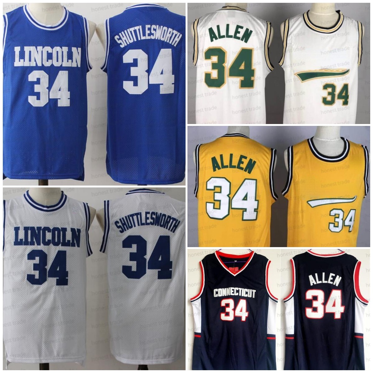 NCAA Uconn Connecticut Huskies 34 Ray Allen Men Basketball College Jerseys Movie Lincoln 34 Jesus Shuttlesworth Jersey Blue Stitched, Men;as
NCAA Uconn Connecticut Huskies 34 Ray Allen Men Basketball College Jerseys Movie Lincoln 34 Jesus Shuttlesworth Jersey Blue Stitched, Men;as