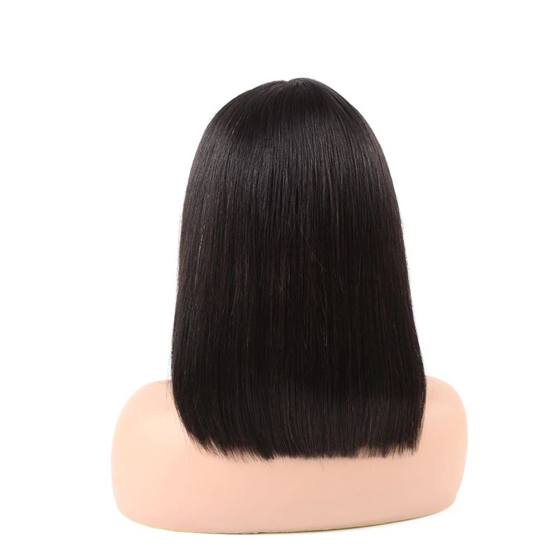 Yirubeauty Indian Virgin Raw Hair 13X4 Bob Wigs Silky Straight 150% Density Natural Color 10-16Inch 2*6