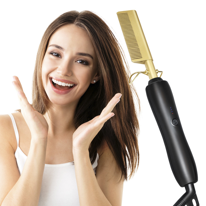 Hair Straightener Multifunctional Comb Electric Comb and Curling Iron Wet and Dry Flat Iron Hair Straightening Brush 220623