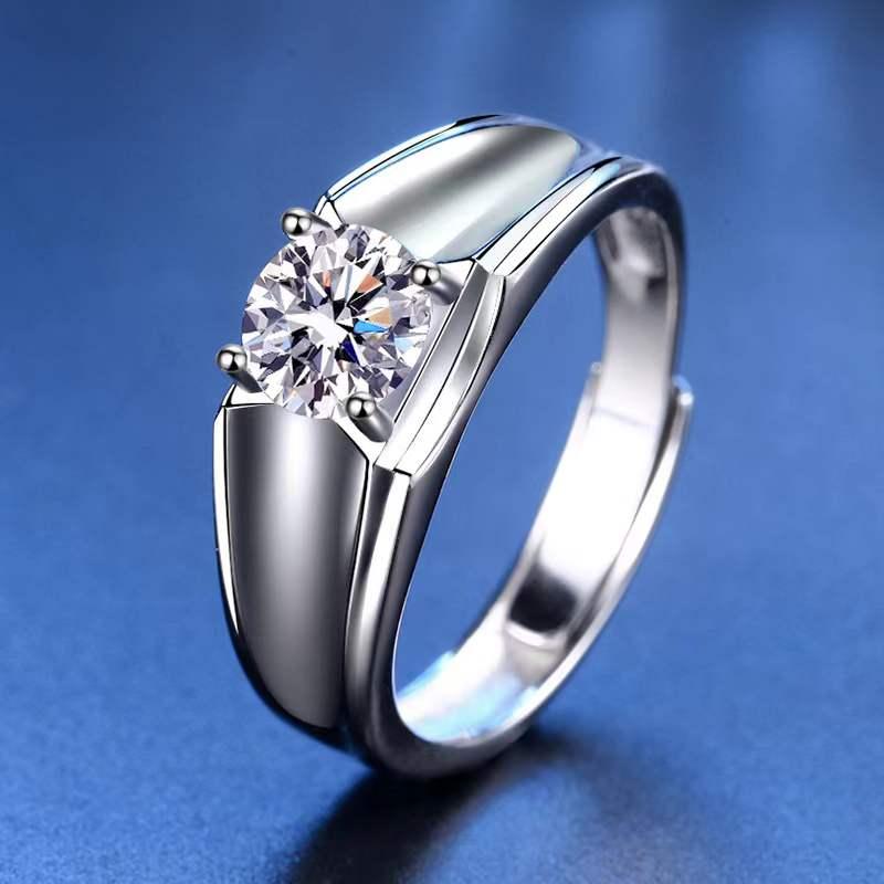 Cluster Rings Classic 1ct D Color VVS1 Round Moissanite Men Adjustable Ring 925 Sterling Silver Lab Diamond Finger Anniversary GiftCluster
Cluster Rings Classic 1ct D Color VVS1 Round Moissanite Men Adjustable Ring 925 Sterling Silver Lab Diamond Finger Anniversary GiftCluster