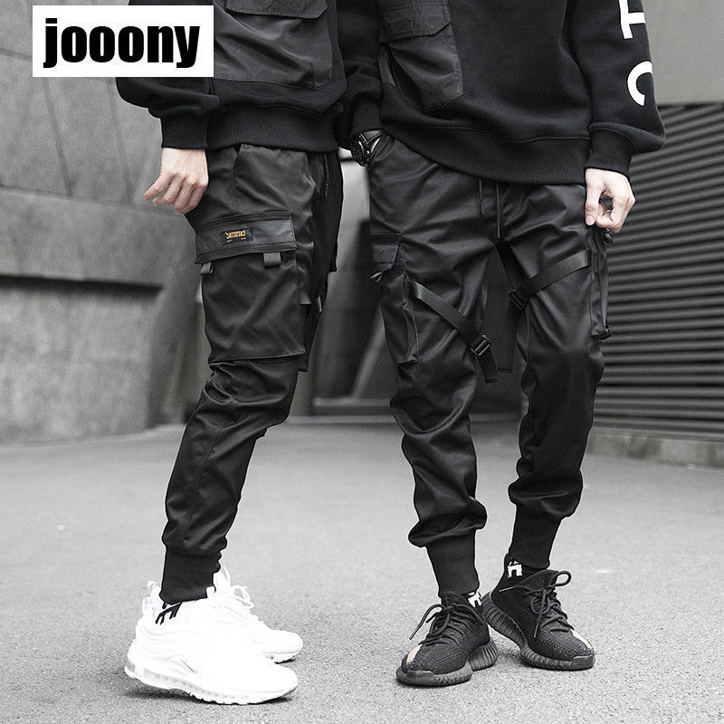 Mens Cargo Pants Joggers Hip Hop Techwear Male Japanese Streetwear Harem Jogging Trousers For Plus size 220330