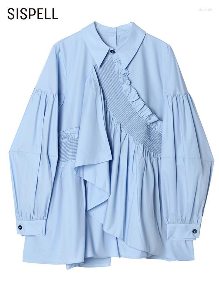 Women' Blouses & Shirts Vintage Asymmetrical Shirt For Women Lapel Long Sleeve Patchwork Ruched Solid Female Summer Fashion Clothing Chee22, Blue
Women' Blouses & Shirts Vintage Asymmetrical Shirt For Women Lapel Long Sleeve Patchwork Ruched Solid Female Summer Fashion Clothing Chee22, Blue