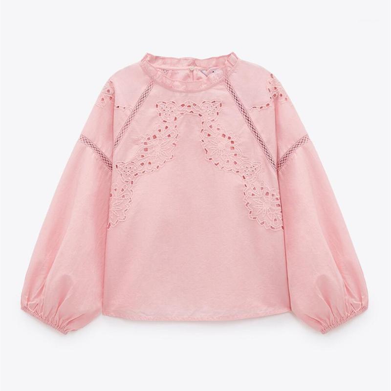 Women's Blouses & Shirts 2022 Stand-up Collar Temperament Pure Color Lace Stitching Sleeve Shirt, Pink
Women's Blouses & Shirts 2022 Stand-up Collar Temperament Pure Color Lace Stitching Sleeve Shirt, Pink