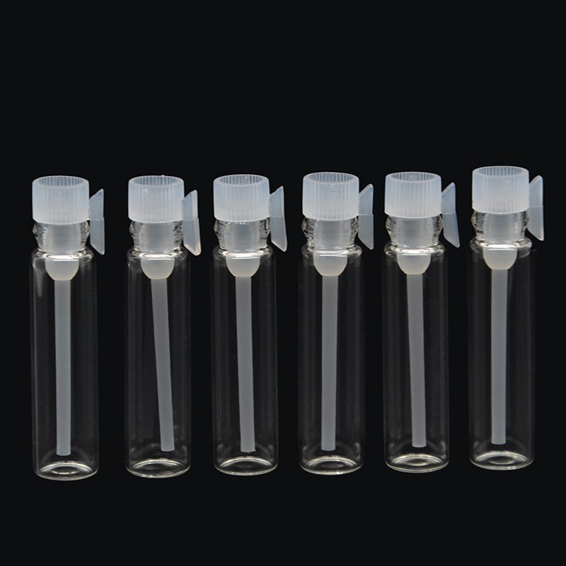 100 PCS 1/2/3 ML Empty Mini Glass Perfume Small Sample Vials Perfume Bottle Laboratory Liquid Fragrance Test Tube Trial Bottle 220711