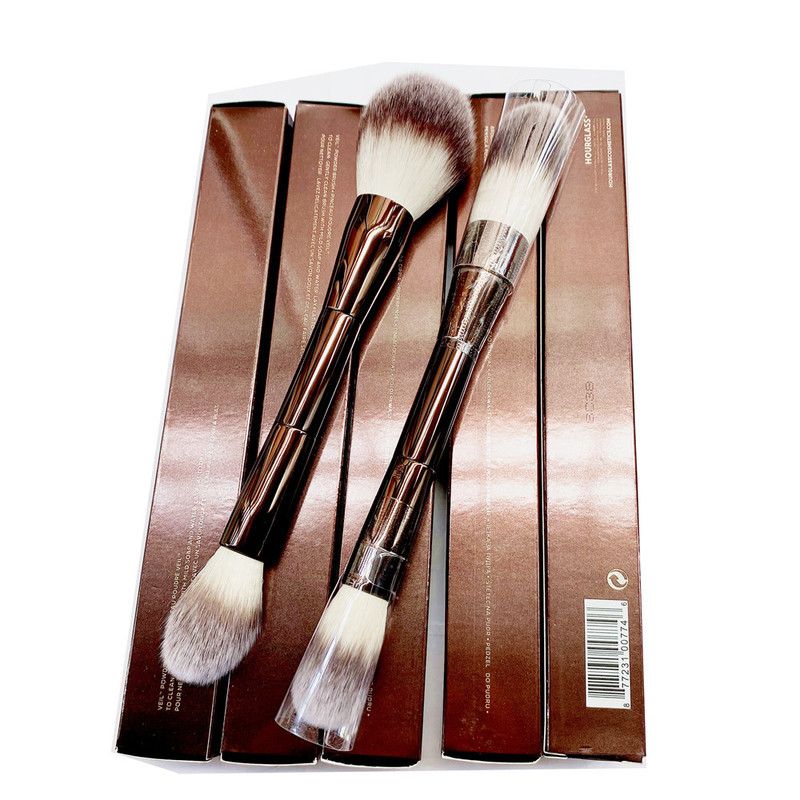 hourglass Veil Powder Makeup Brush Double ended Highlighter Setting Cosmetics Ultra Soft Synthetic Hair 220722
