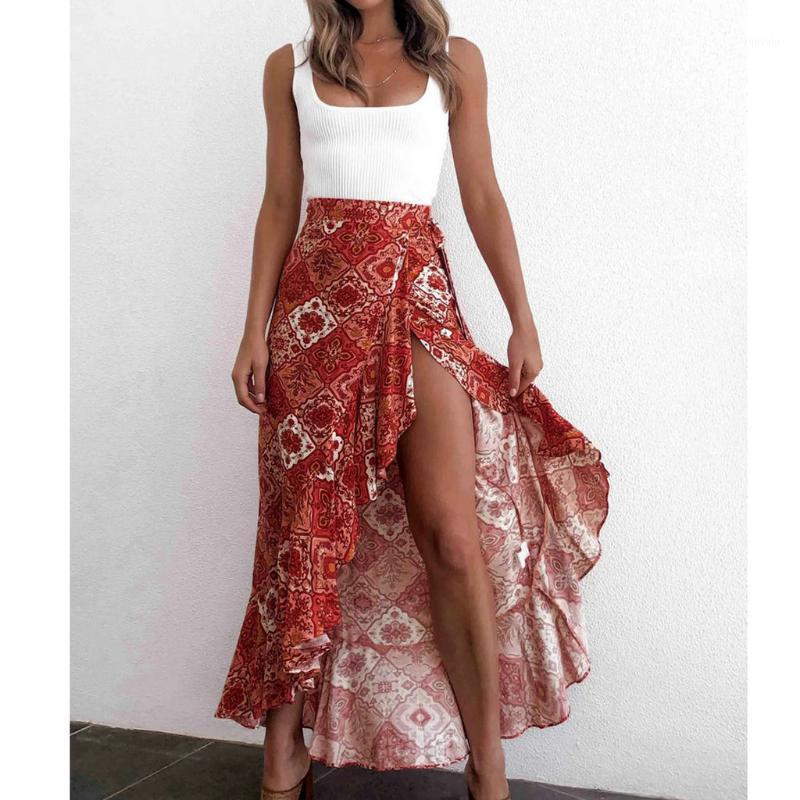 Bohemian Summer Ruffles Skirts Women 2022 Floral Print Asymmetric Midi Skirt Casual Ladies Long High Waist Beach#35, Orange
Bohemian Summer Ruffles Skirts Women 2022 Floral Print Asymmetric Midi Skirt Casual Ladies Long High Waist Beach#35, Orange