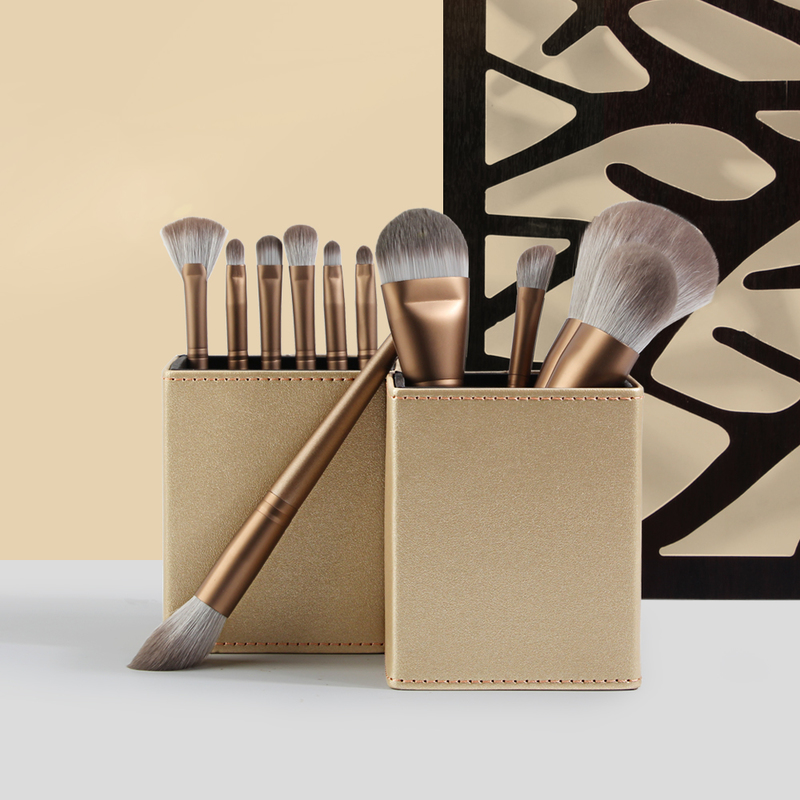 MAANGE Makeup Brushes Holder PU Leather Travel Cosmetic Bag Case Organizer Pens Tube Cup Container Solid Tool 220722