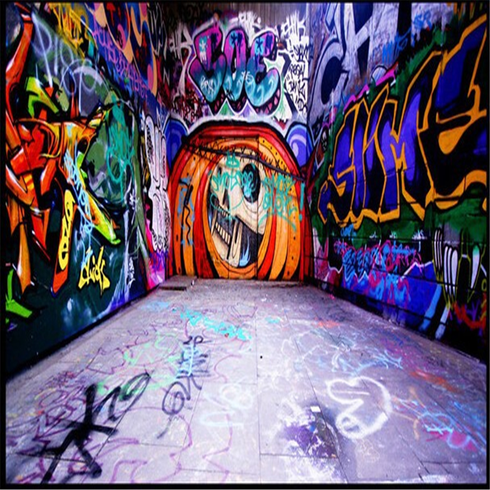 Custom 3 d stereoscopic wallpaper 3d space graffiti wall waterproof fabric used for KTV hotel bar papel DE parede
