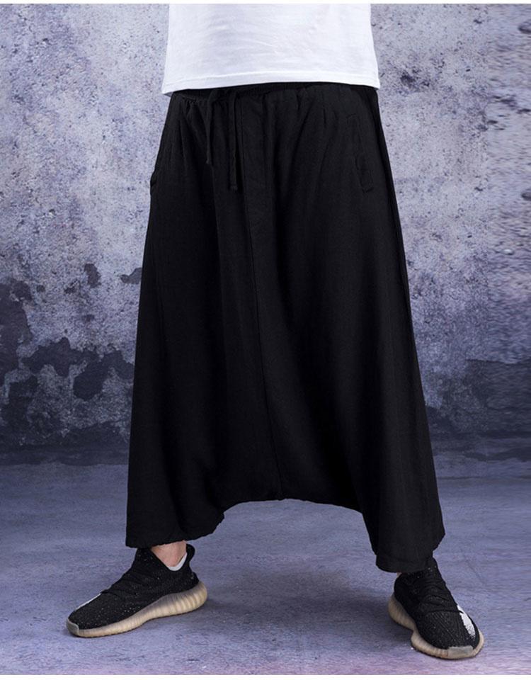 Men's Pants Crotch Big Harem Loose Summer Linen Hip Hop Trend Capris Chinese Style Size Baggy, Black
Men's Pants Crotch Big Harem Loose Summer Linen Hip Hop Trend Capris Chinese Style Size Baggy, Black