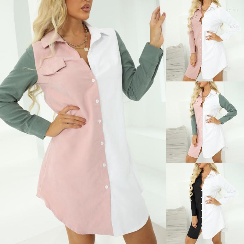 Women's Blouses & Shirts Women Casual Shirt Dress Blouse Femme Long Sleeve Splicing Pocket Turn-down Collar Button Tops Ladies 2022 Vere22, Pink
Women's Blouses & Shirts Women Casual Shirt Dress Blouse Femme Long Sleeve Splicing Pocket Turn-down Collar Button Tops Ladies 2022 Vere22, Pink