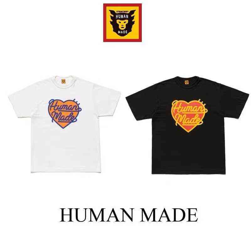 Day Ceiling Tide Human Made Love Bamboo Cotton Short Sleeve Unisex Round Neck Loose T-shirt