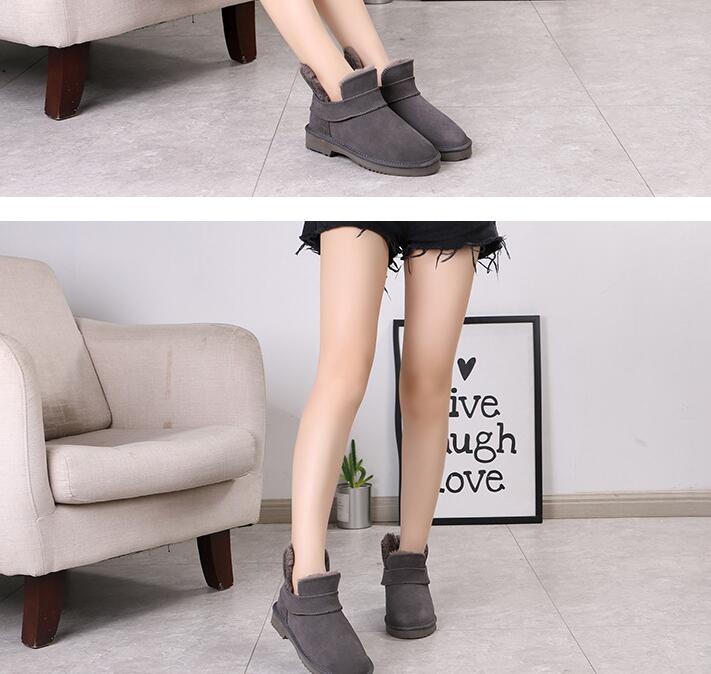 Genuine leather women LayLa Cashmere shoes snow boots Comfortable casual Sheepskin fur boots Beautiful christmas birthday gift U card dustbag