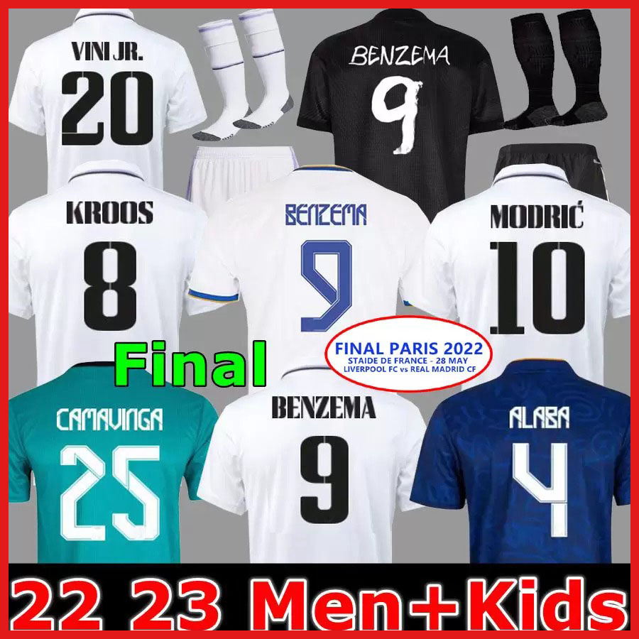BENZEMA Finals soccer jersey 21 22 23 football shirt Real Madrids CAMAVINGA ALABA MODRIC VALVERDE Fourth camiseta men kids 2021 2022 2023 uniforms VINI JR CASEMIRO, 22 23 home
BENZEMA Finals soccer jersey 21 22 23 football shirt Real Madrids CAMAVINGA ALABA MODRIC VALVERDE Fourth camiseta men kids 2021 2022 2023 uniforms VINI JR CASEMIRO, 22 23 home