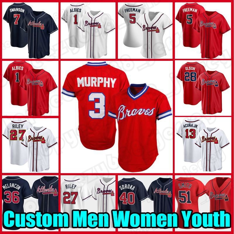 Dale Murphy Custom 13 Ronald Acuña Jr. Atlanta Hank Aaron 28 Matt Olson Jersey Chipper Jones Braves Marcell Ozuna Dansby Swanson Ozzie Albies Freddie Freeman Baseball, Women custom new cool base(yongshi)
Dale Murphy Custom 13 Ronald Acuña Jr. Atlanta Hank Aaron 28 Matt Olson Jersey Chipper Jones Braves Marcell Ozuna Dansby Swanson Ozzie Albies Freddie Freeman Baseball, Women custom new cool base(yongshi)