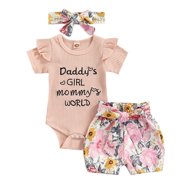 Clothing Sets Infant Baby Girl 3 Pcs Outfit Letter Printed Ruffle Trim Short Sleeve Romper Floral Print Shorts HeadbandClothing ClothingClot, As pic
Clothing Sets Infant Baby Girl 3 Pcs Outfit Letter Printed Ruffle Trim Short Sleeve Romper Floral Print Shorts HeadbandClothing ClothingClot, As pic