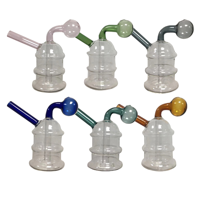 Retails Tower Oil Burner Bubblers One-Piece Hand Pipe Kit Percolator Diffuser Water Pipes Hookah Bongs Bubbler Smart Recycle Filter Mini Portable Smoking Device