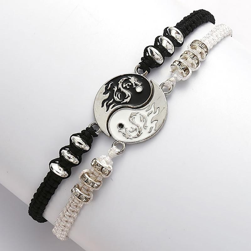 Chains Dragon Yin Yang Tai Chi Gossip Weaving Couple Necklace Bracelet Set Alloy Pendant Adjustable Braid Chain Bracelets NecklacesChains Ch
Chains Dragon Yin Yang Tai Chi Gossip Weaving Couple Necklace Bracelet Set Alloy Pendant Adjustable Braid Chain Bracelets NecklacesChains Ch