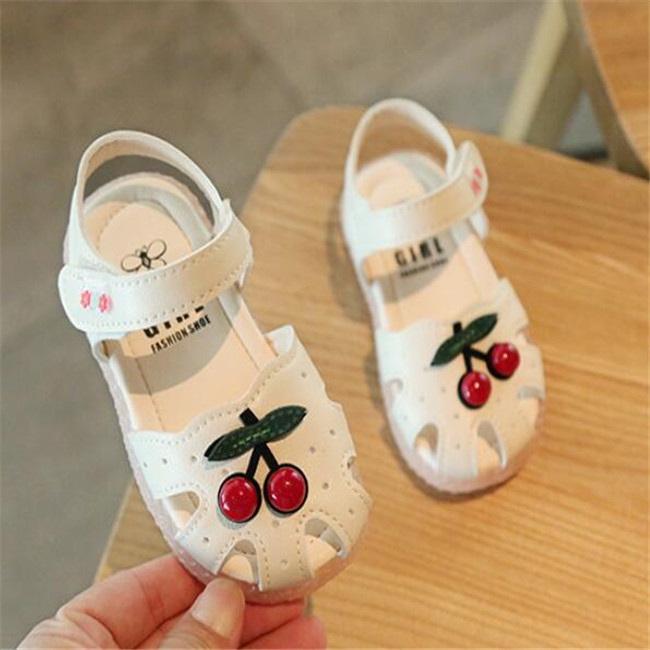 New Summer Kids girls Sandals Cute Little Cherry Infant Toddler Soft Sole Footwear Non-slip Wear-Resistant Children's Shoes