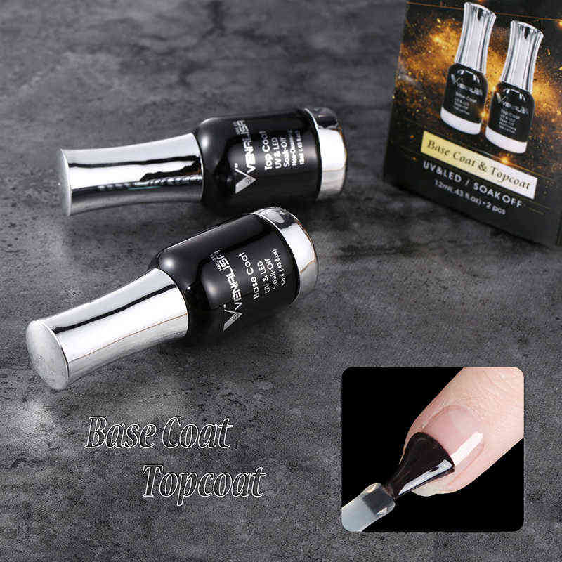 NXY Nail Gel 2pcs Set 12ml No Acid Base Coat Kit Anti Yellowing Wipe Top Long Lasting Art Manicure 0328