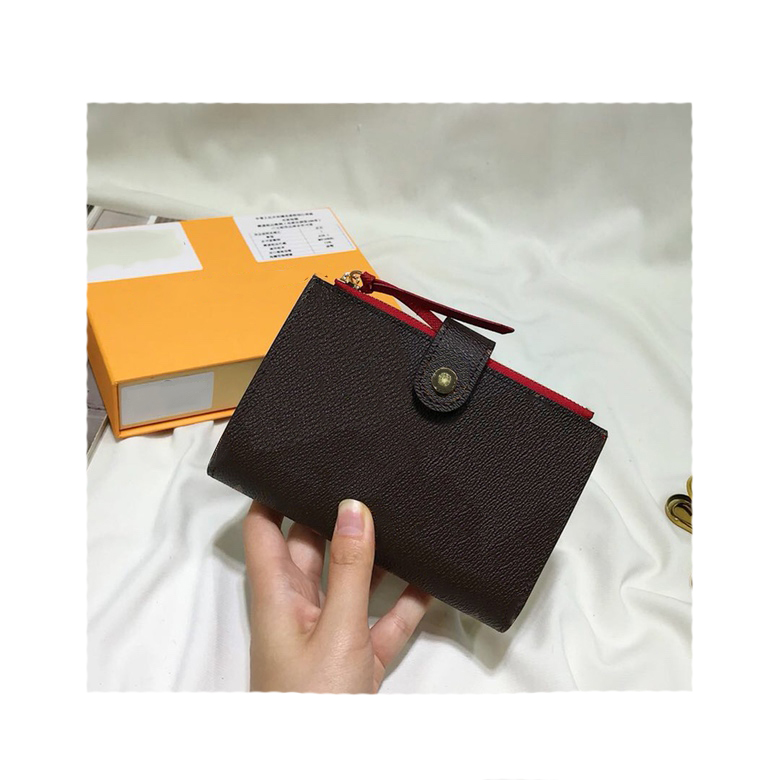 high quality Luxury Designer Purse Fashion monograms flip cover button Wallet Classic Genuine Leather Wallets Credit Card mini bag Coin Purses