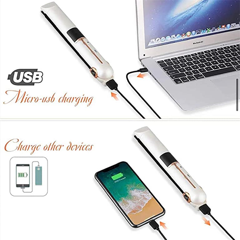 Wireless Hair Straightener Ceramic Mini Flat Iron Hair Curling Irons Styling Tools Cordless Beard Hair Straightener 220623