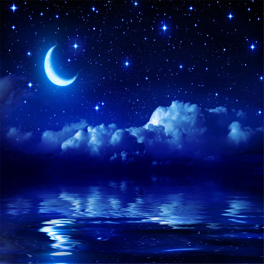 Papel de parede fantasy stars and moon starry sky at sea 3d wallpaper mural children bedroom wall papers home decor