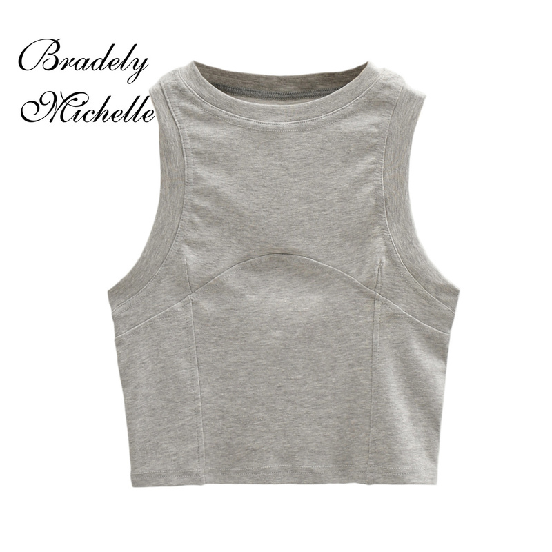 BRADELY MICHELLE Girls Summer Arrival Short Casual Half High Collar Solid Color Knitted Vintage Tights Tanks 220316
