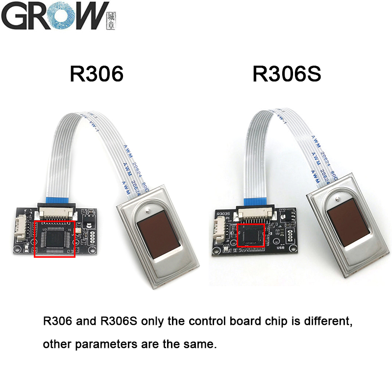 GROW R306 Biometric Capacitive FPC1011F3 Fingerprint Access Control Module Scanner With Windows And Android System