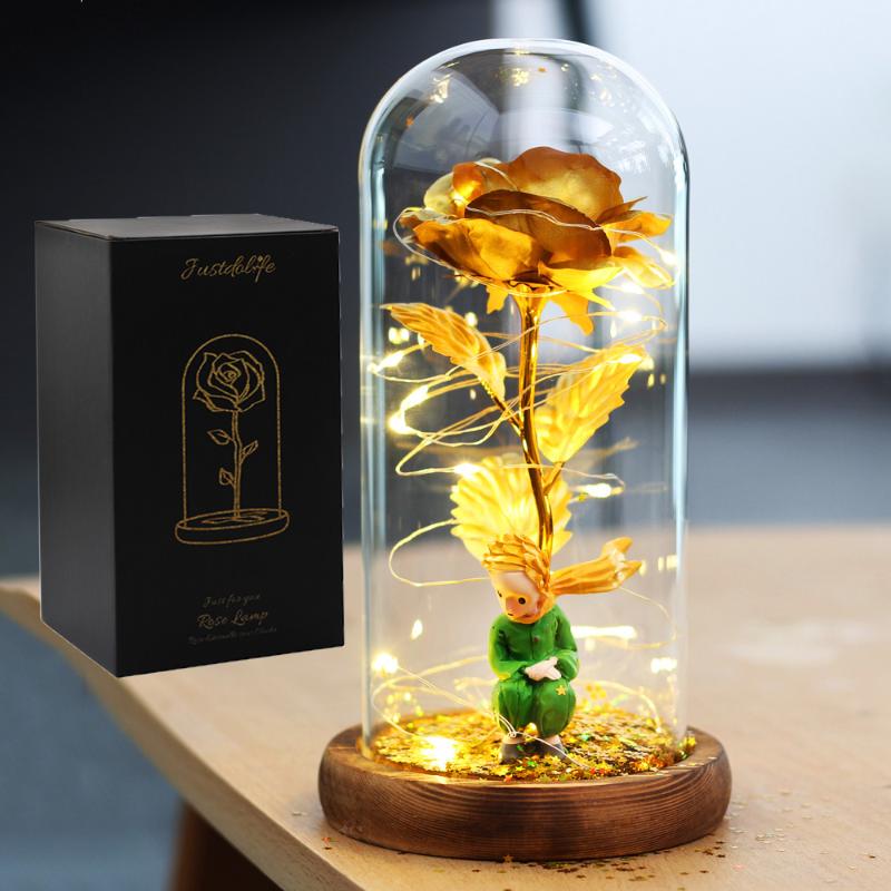 Decorative Flowers & Wreaths Galaxy Rose Eternal 24K Gold Foil Little Prince Artificial Flower With Lights In Dome For Home Decor Wedding Ch
Decorative Flowers & Wreaths Galaxy Rose Eternal 24K Gold Foil Little Prince Artificial Flower With Lights In Dome For Home Decor Wedding Ch