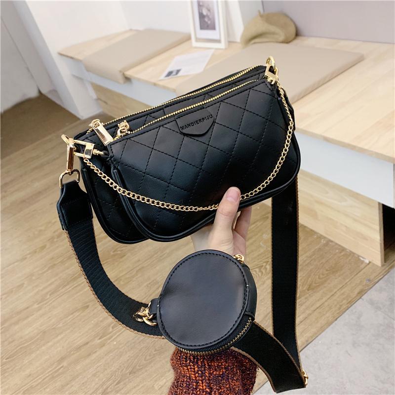 Evening Bags Wild Messenger Shoulder Female Fashion Letter Flap Plaid Chains Zipper Women's Handbags Casual Crossbody Ladies Totes, Black
Evening Bags Wild Messenger Shoulder Female Fashion Letter Flap Plaid Chains Zipper Women's Handbags Casual Crossbody Ladies Totes, Black