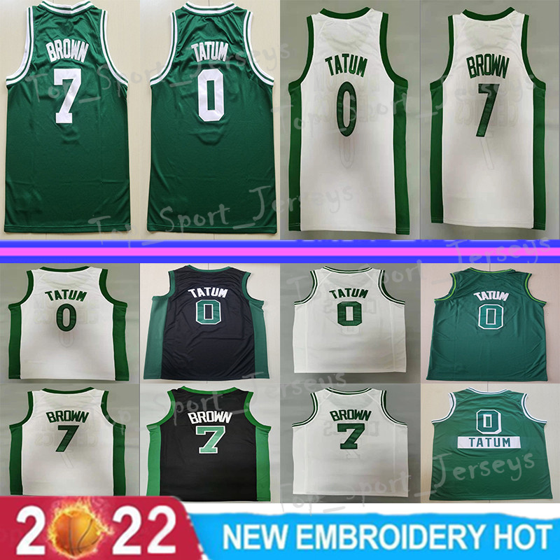 Men Basketball Jayson Tatum Jersey 0 Larry 33 Jaylen Brown 7 Paul Pierce 34 Kevin Garnett 5 Marcus Smart 36 Vintage All Stitched 75th anniversary basketball jerseys