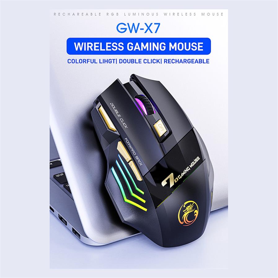Rechargeable Wireless Mice Bluetooth Gamer Computer Ergonomic Gaming Mouse With Backlight RGB Silent Mouse For Laptop PC Epacket27