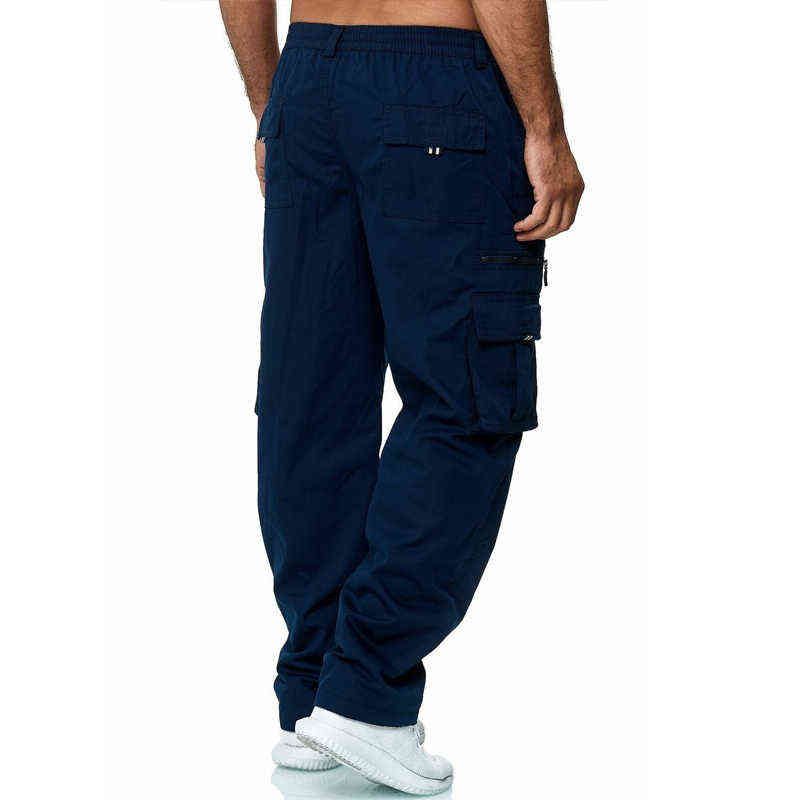 Multi-pocket Cargo Pants Men Streetwear Loose Straight Casual Baggy Pant Mens Wide Leg Canvas Trousers Work Trouser Multi-pocke G220507