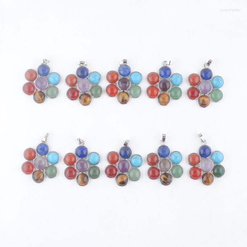 Pendant Necklaces 10Pcs Jewelry Multicolor Natural Gem Stone Flower Healing Reiki Chakra Charm Bead For Necklace QN3268Pendant
Pendant Necklaces 10Pcs Jewelry Multicolor Natural Gem Stone Flower Healing Reiki Chakra Charm Bead For Necklace QN3268Pendant