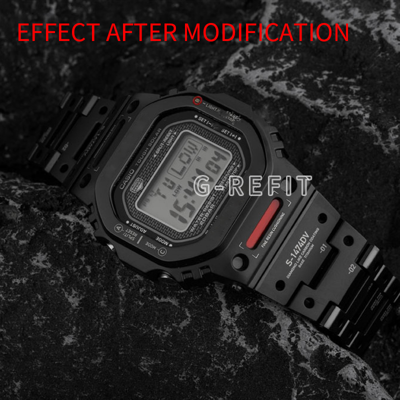 GRefit DW5600 GWB5600 Alloy Bezel Strap Mechanical Style Robot Watchbands GB5600 GMWB5000 Metal Case MechWarrior 220706