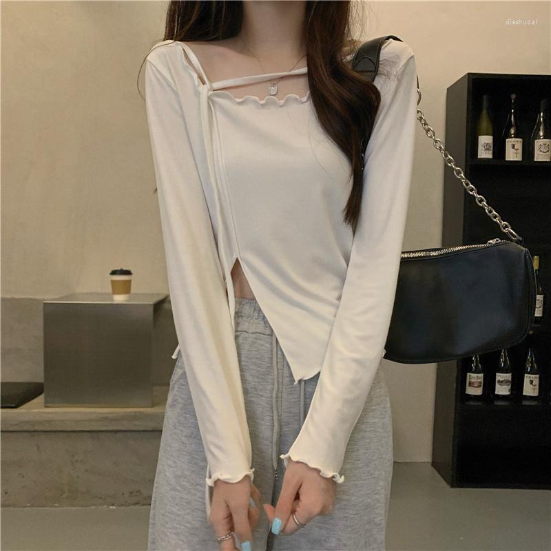 Women's T-Shirt Irregular Exposed Collarbone Long Sleeve White Autumn 2022 Korean Version With Bottomed Shirt Top Trend, Black
Women's T-Shirt Irregular Exposed Collarbone Long Sleeve White Autumn 2022 Korean Version With Bottomed Shirt Top Trend, Black
